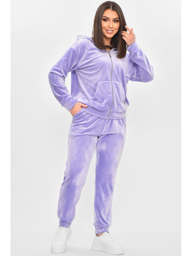 Спортивний костюм жіночий велюровий бузкового кольору 209631C