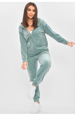 Спортивний костюм жіночий велюровий м'ятного кольору 209632C