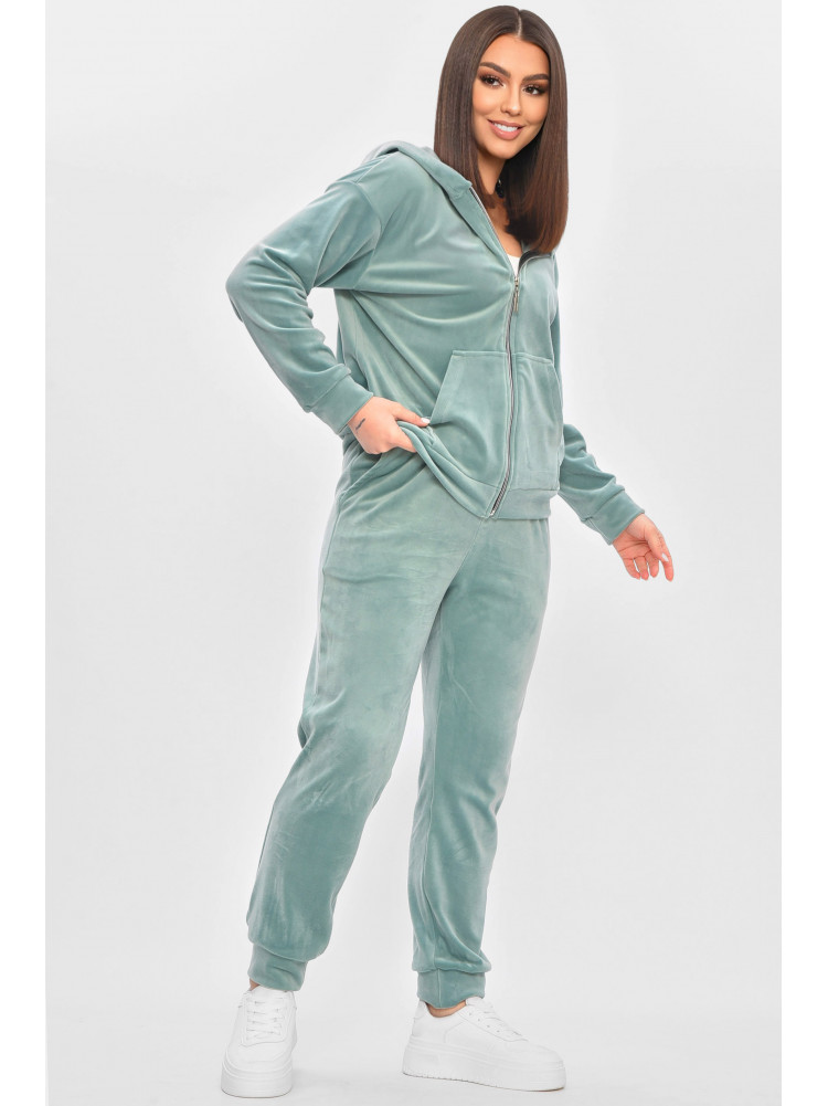 Спортивний костюм жіночий велюровий м'ятного кольору 209632C