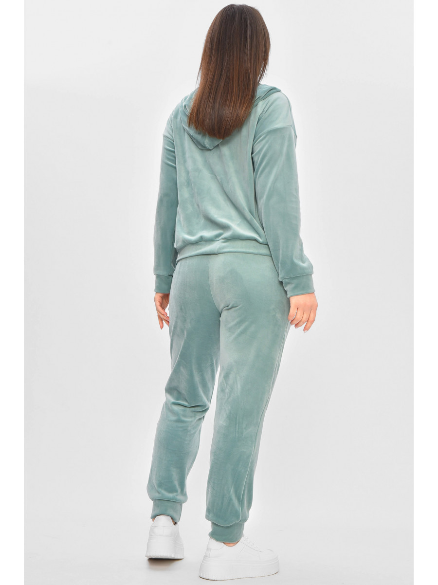 Спортивний костюм жіночий велюровий м'ятного кольору 209632C