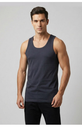 Майка мужская однотонная темно-серого цвета 1111 209633C