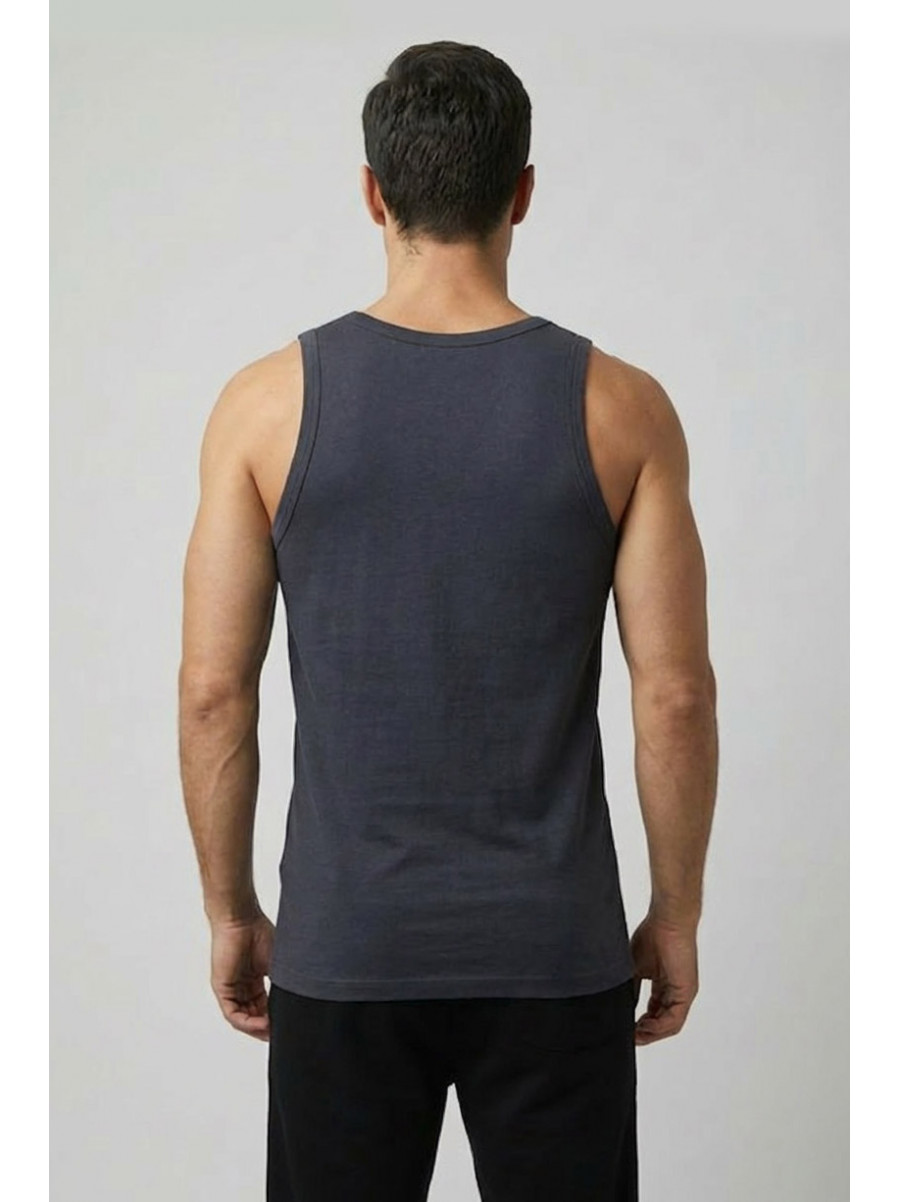 Майка мужская однотонная темно-серого цвета 1111 209633C