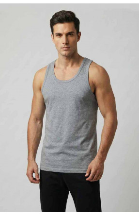 Майка мужская однотонная серого цвета 1111 209635C