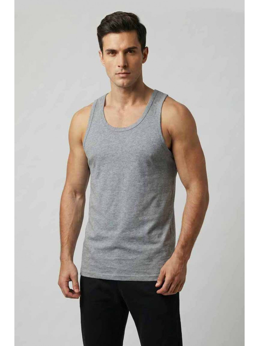 Майка мужская однотонная серого цвета 1111 209635C