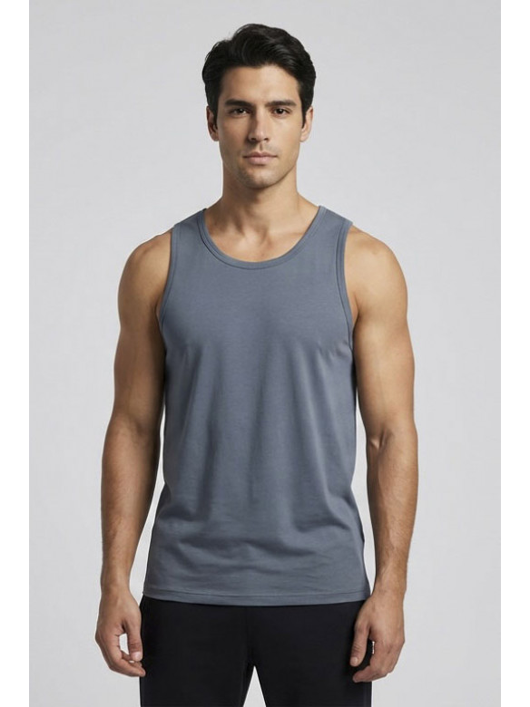 Майка мужская однотонная серого цвета 1111 209636C