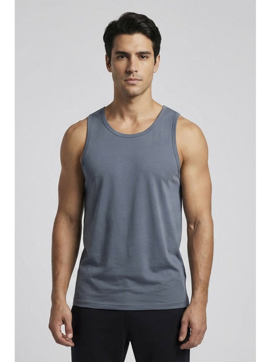 Майка мужская однотонная серого цвета 1111 209636C