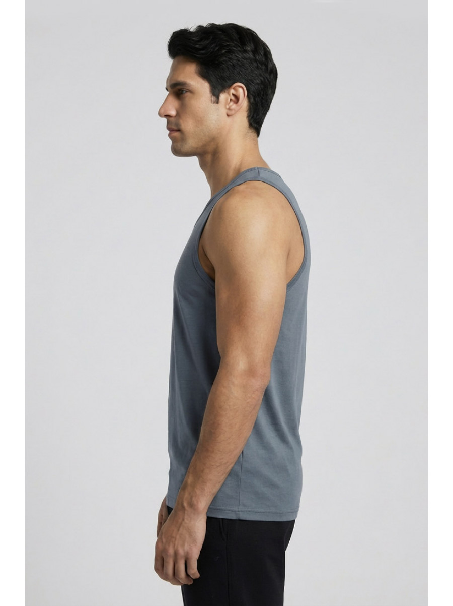 Майка мужская однотонная серого цвета 1111 209636C