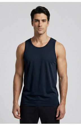 Майка мужская однотонная тёмно-синего цвета 1111 209637C