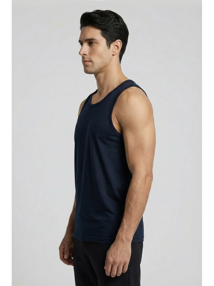 Майка мужская однотонная тёмно-синего цвета 1111 209637C