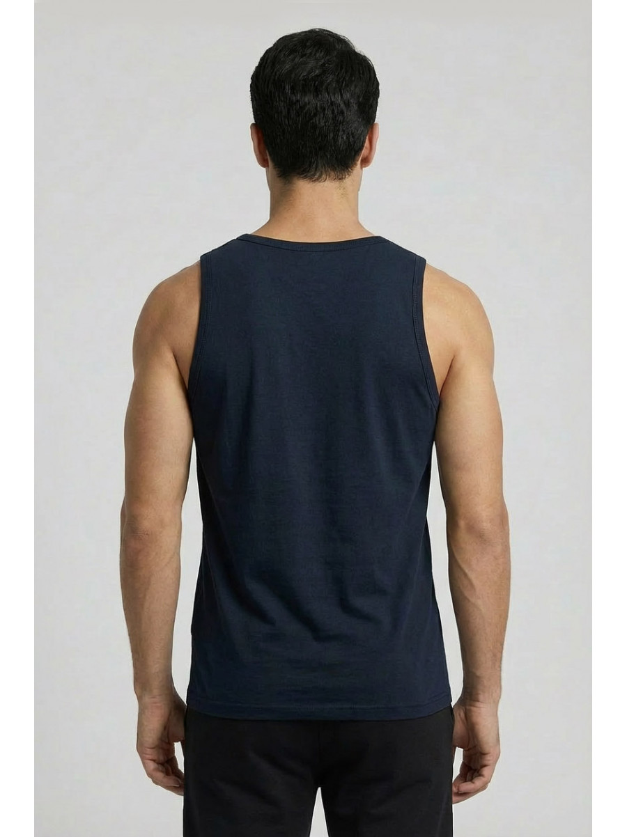 Майка мужская однотонная тёмно-синего цвета 1111 209637C