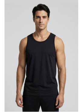 Майка мужская однотонная черного цвета 1111 209638C