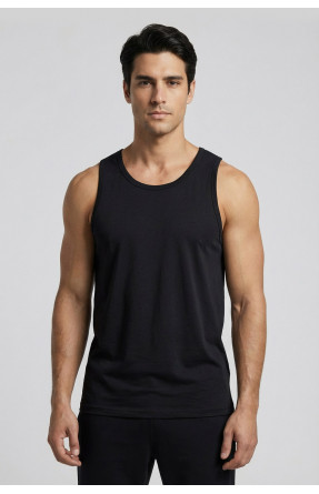 Майка мужская однотонная черного цвета 1111 209638C