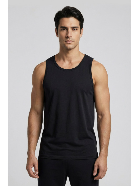 Майка мужская однотонная черного цвета 1111 209638C