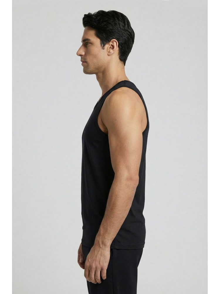 Майка мужская однотонная черного цвета 1111 209638C