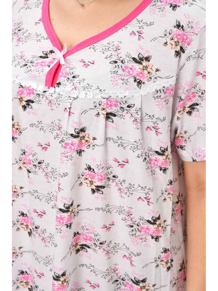 Ночная рубашка женская полубатальная белого цвета с принтом 303 209642C