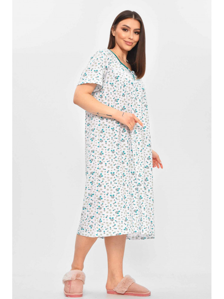 Ночная рубашка женская полубатальная белого цвета с принтом 303 209643C