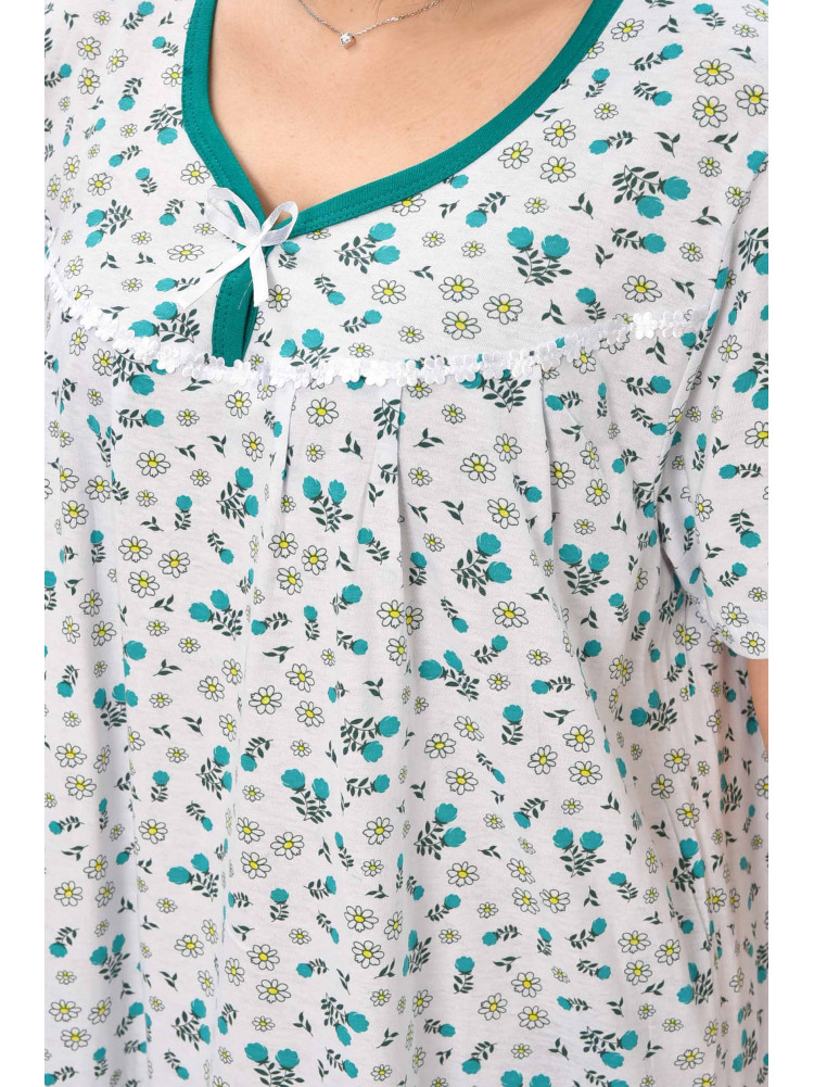 Ночная рубашка женская полубатальная белого цвета с принтом 303 209643C