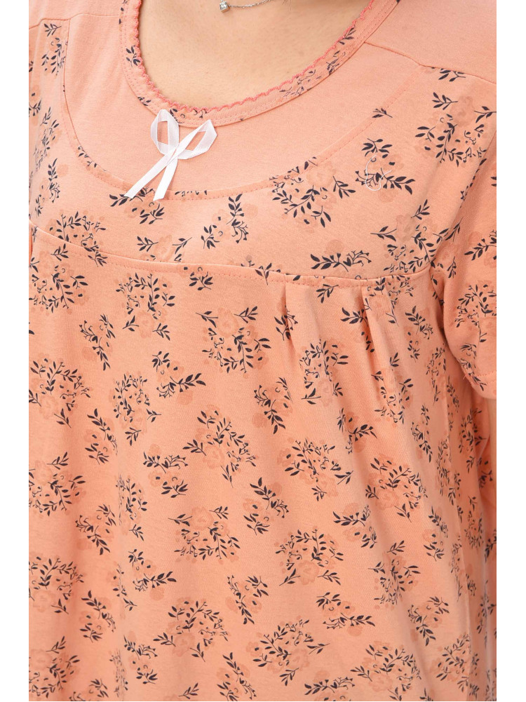 Ночная рубашка женская полубатальная пудрового цвета с принтом 132 209645C