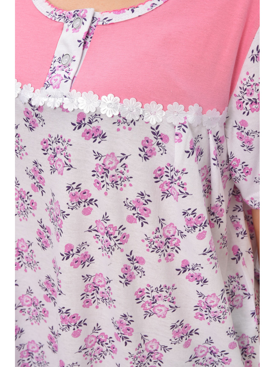 Ночная рубашка женская полубатальная белого цвета с принтом 101 209647C