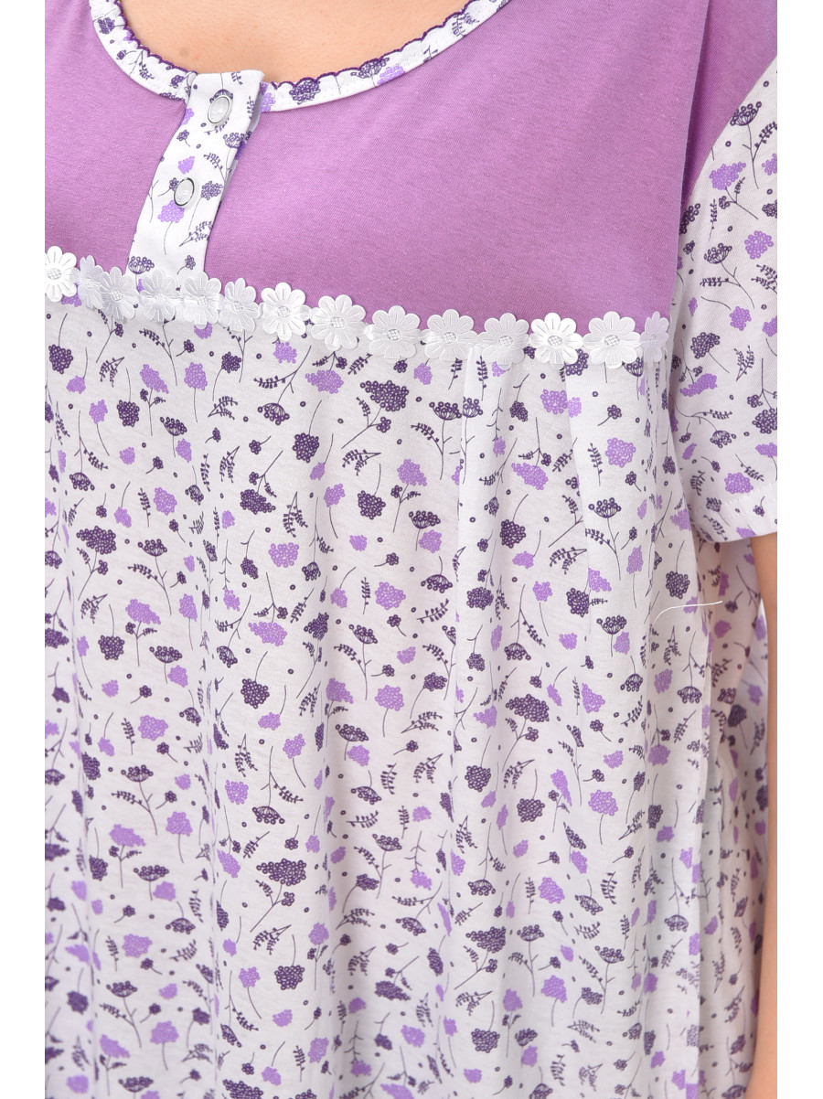 Ночная рубашка женская полубатальная белого цвета с принтом 101 209649C