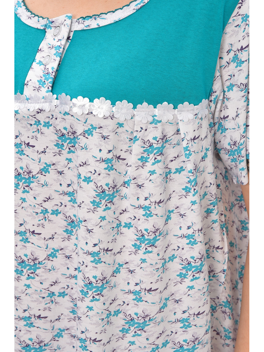 Ночная рубашка женская полубатальная белого цвета с принтом 101 209651C