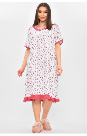 Ночная рубашка женская полубатальная белого цвета с принтом 1017 209656C