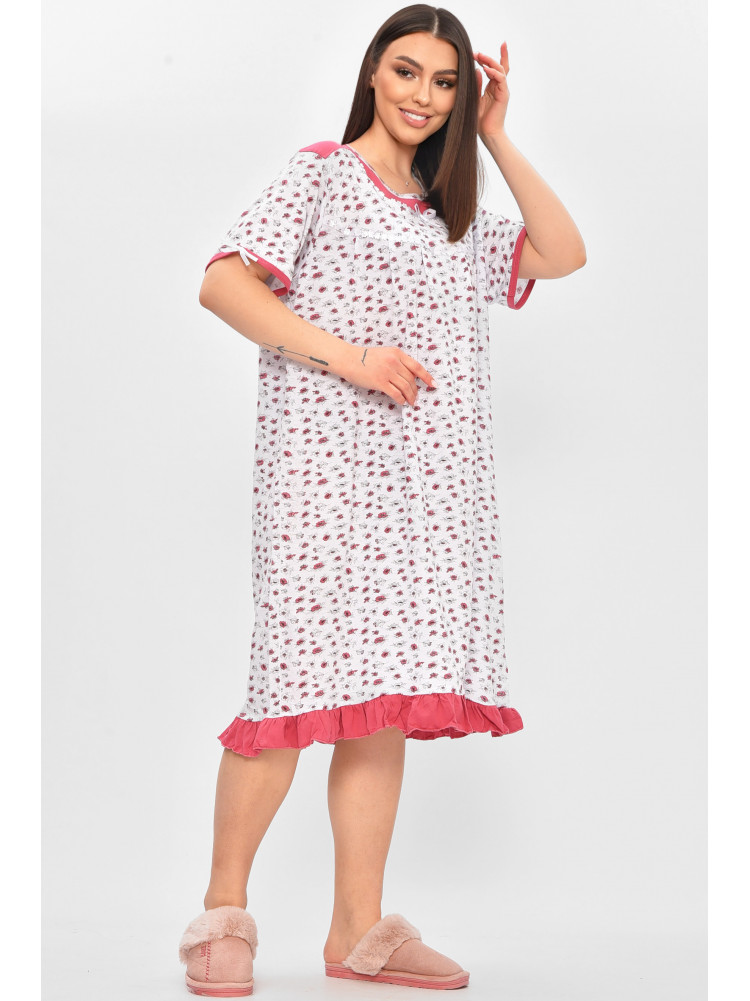 Ночная рубашка женская полубатальная белого цвета с принтом 1017 209656C