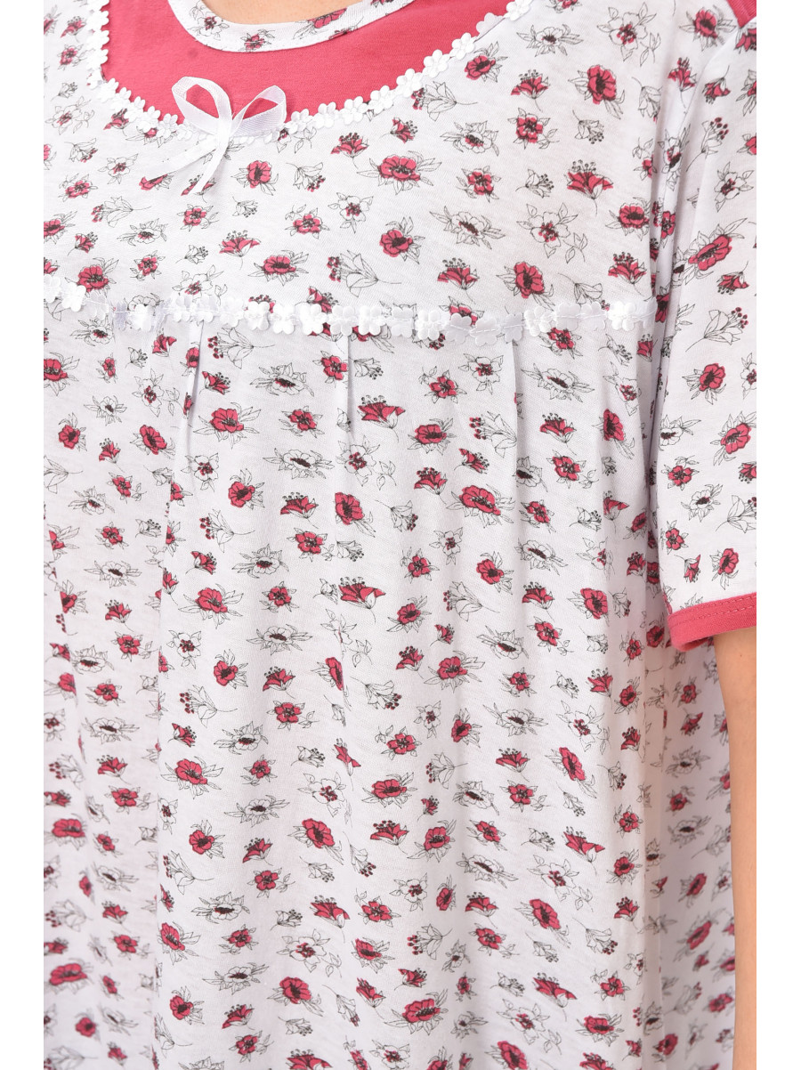 Ночная рубашка женская полубатальная белого цвета с принтом 1017 209656C