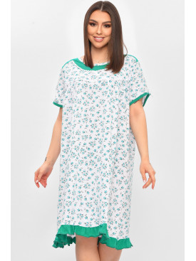 Ночная рубашка женская полубатальная белого цвета с принтом 1017 209657C Ночная рубашка женская полубатальная белого цвета с принтом 1017 209657C