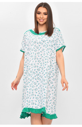 Ночная рубашка женская полубатальная белого цвета с принтом 1017 209657C