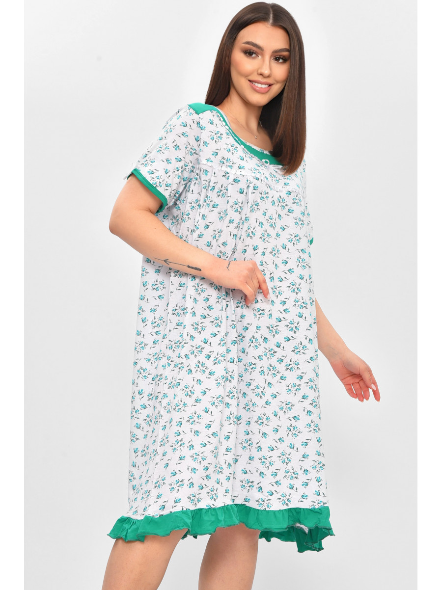 Ночная рубашка женская полубатальная белого цвета с принтом 1017 209657C