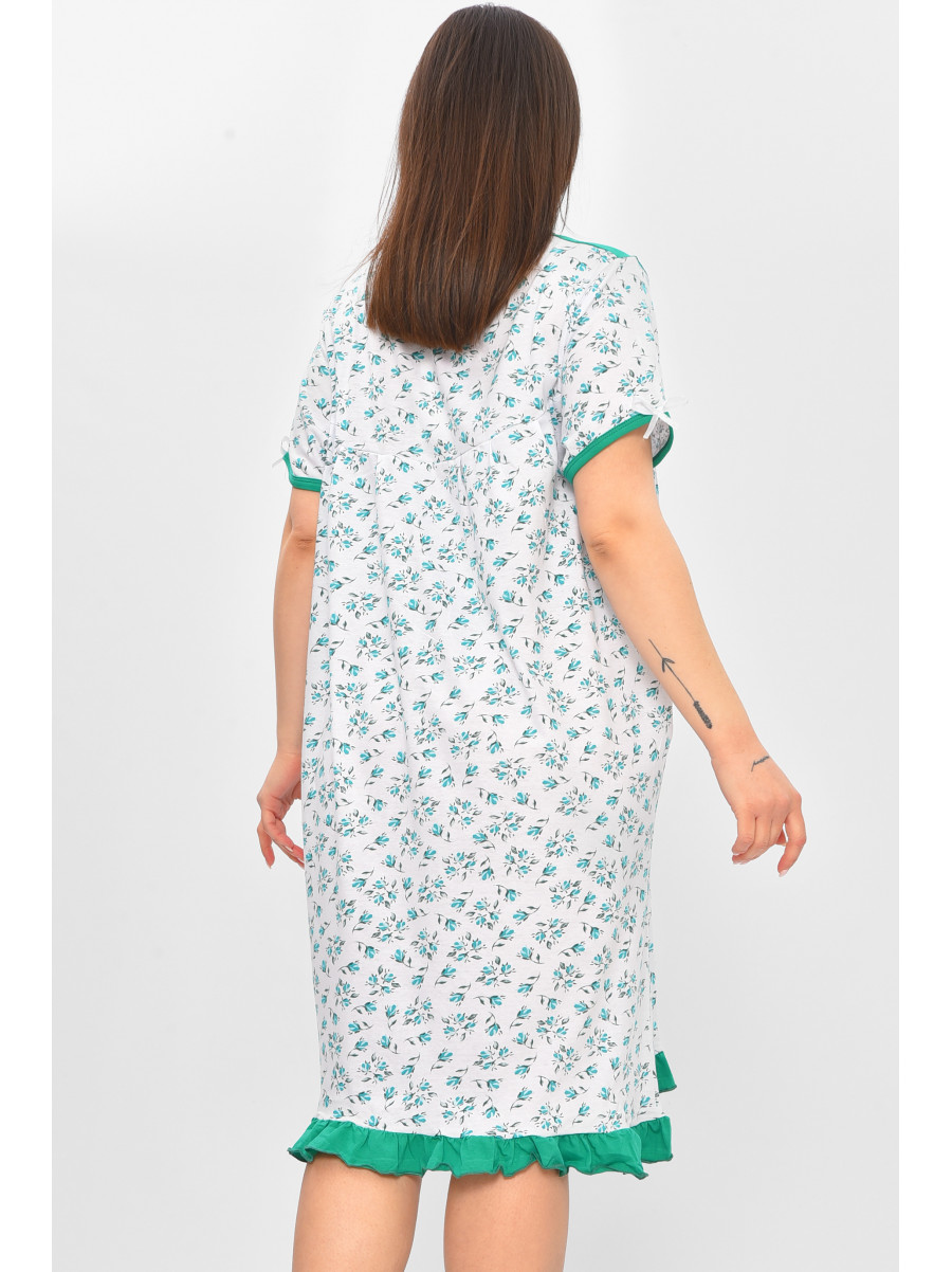 Ночная рубашка женская полубатальная белого цвета с принтом 1017 209657C