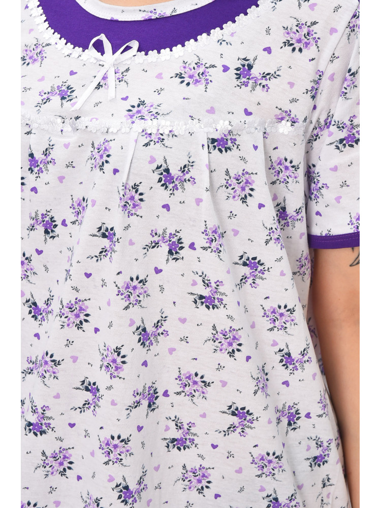 Ночная рубашка женская полубатальная белого цвета с принтом 1017 209660C