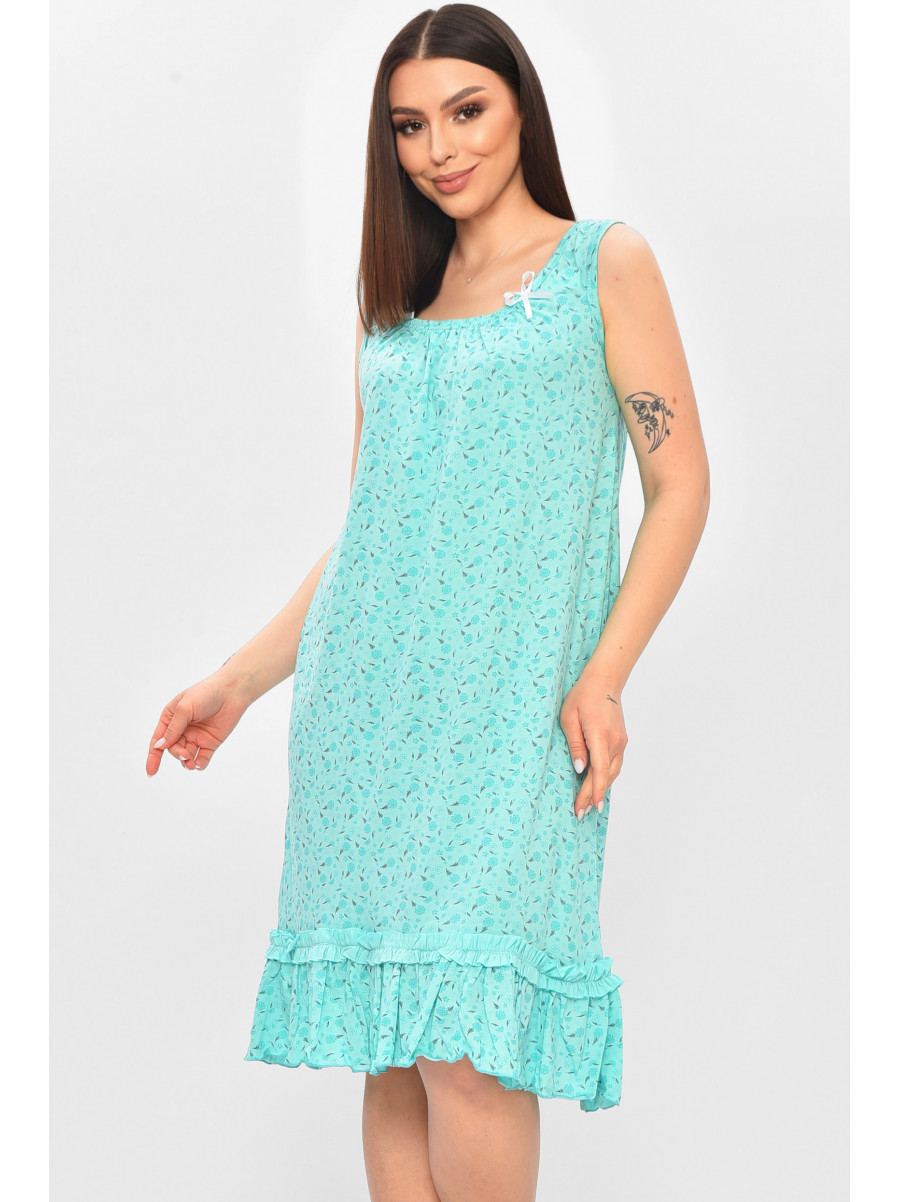 Ночная рубашка женская зеленого цвета с принтом 0031 209661C