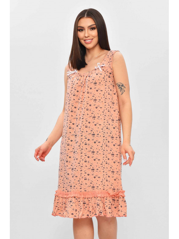 Ночная рубашка женская пудрового цвета с принтом 0031 209662C