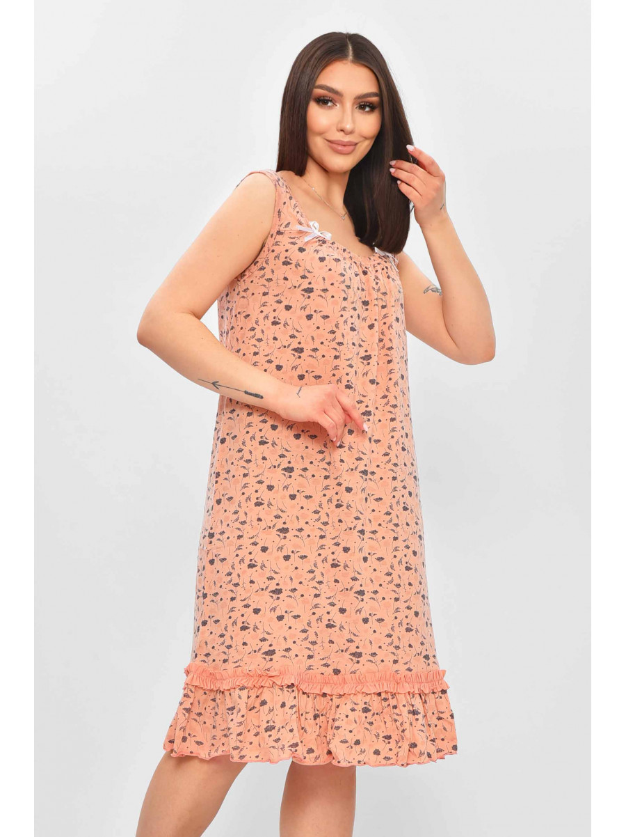 Ночная рубашка женская пудрового цвета с принтом 0031 209662C