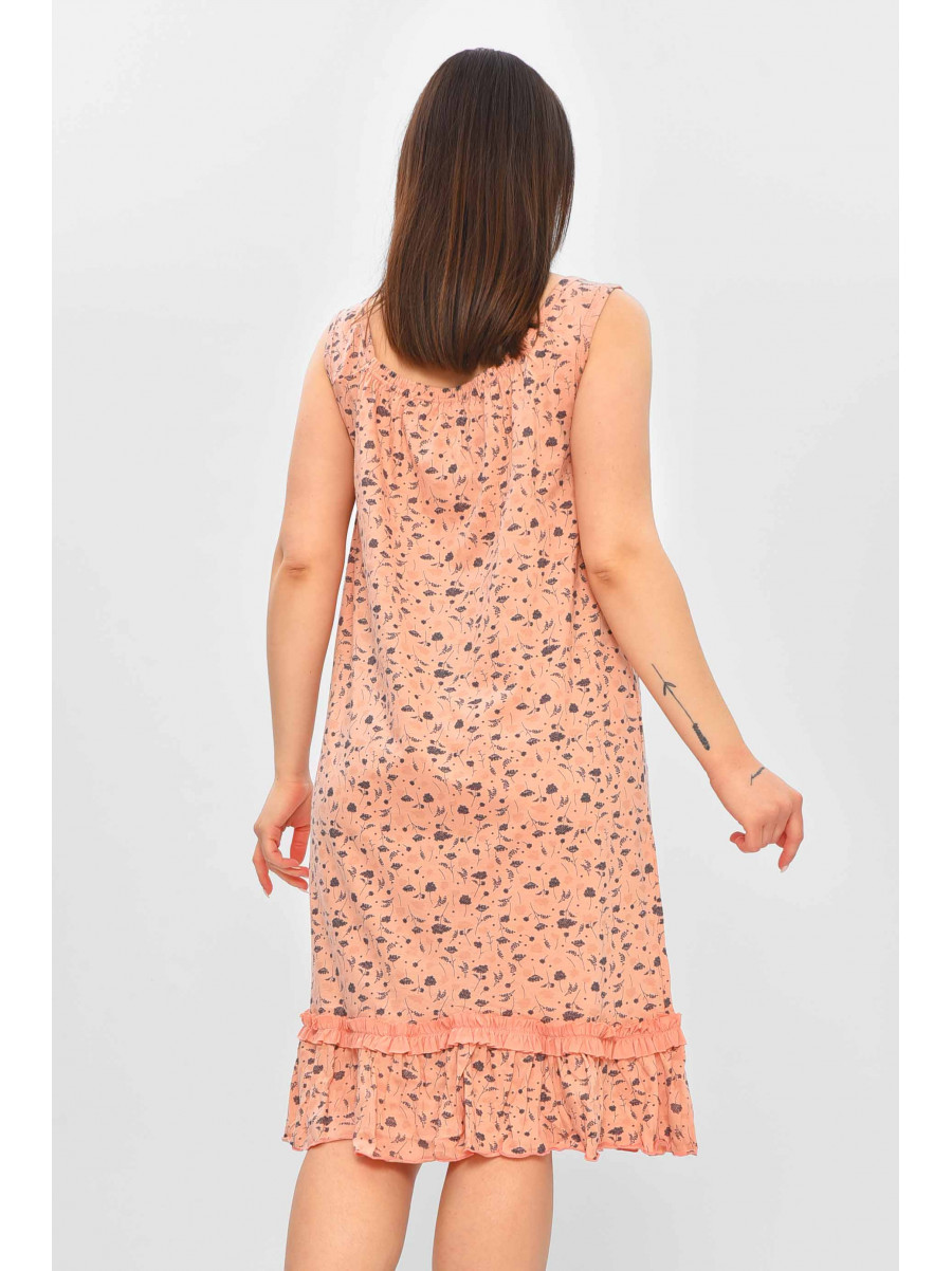 Ночная рубашка женская пудрового цвета с принтом 0031 209662C