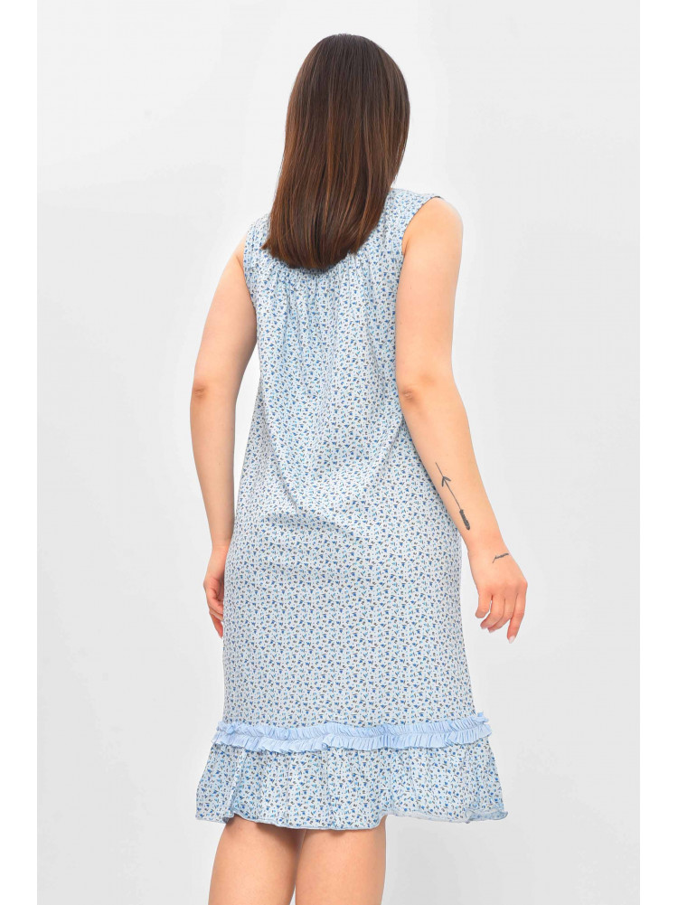 Ночная рубашка женская голубого цвета с принтом 0031 209664C