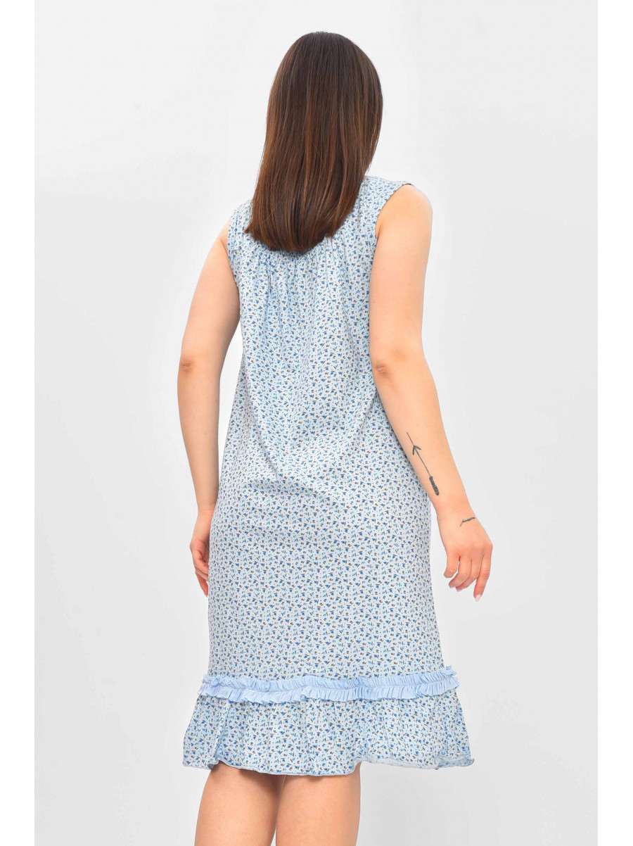Ночная рубашка женская голубого цвета с принтом 0031 209664C