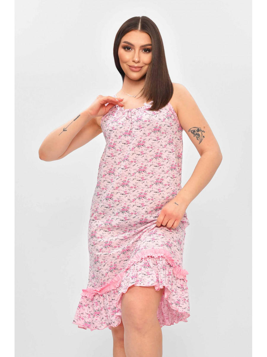 Ночная рубашка женская розового цвета с принтом 0031 209665C