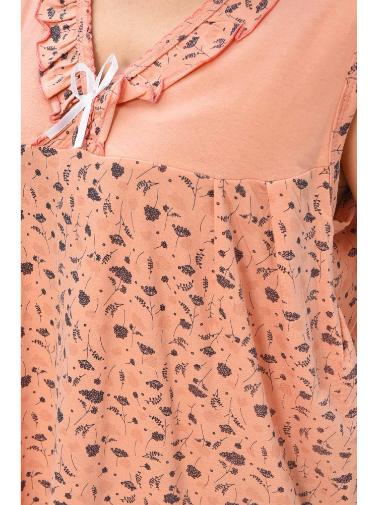 Ночная рубашка женская полубатальная пудрового цвета с принтом 0103 209667C