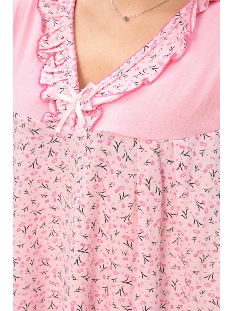 Ночная рубашка женская полубатальная розового цвета с принтом 0103 209668C