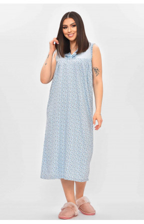 Ночная рубашка женская полубатальная голубого цвета с принтом 0103 209669C