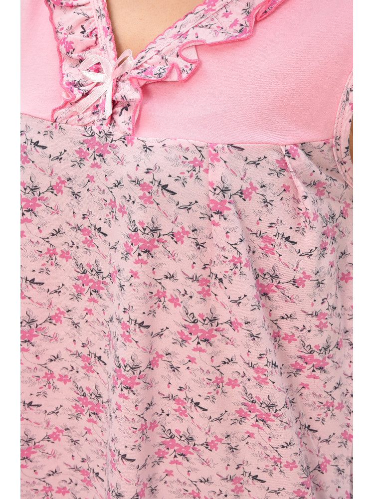 Ночная рубашка женская полубатальная розового цвета с принтом 0103 209670C