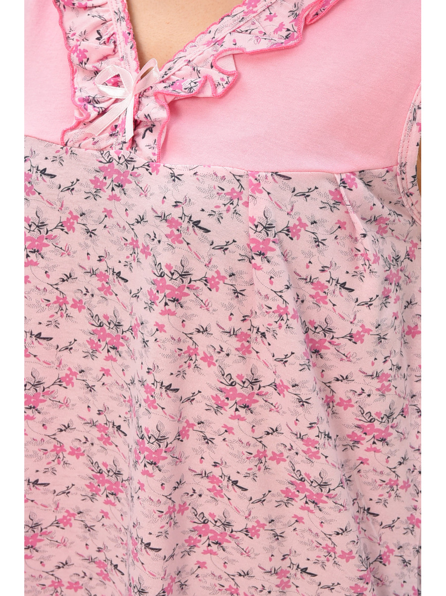 Ночная рубашка женская полубатальная розового цвета с принтом 0103 209670C