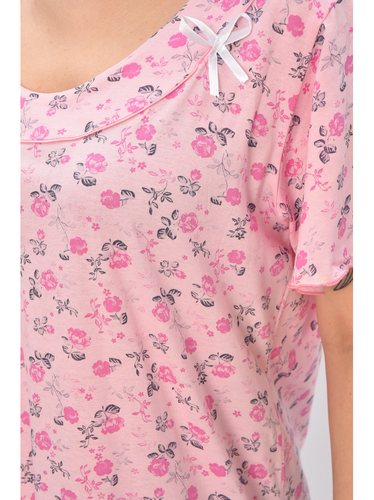 Ночная рубашка женская полубатальная розового цвета с принтом 625 209672C