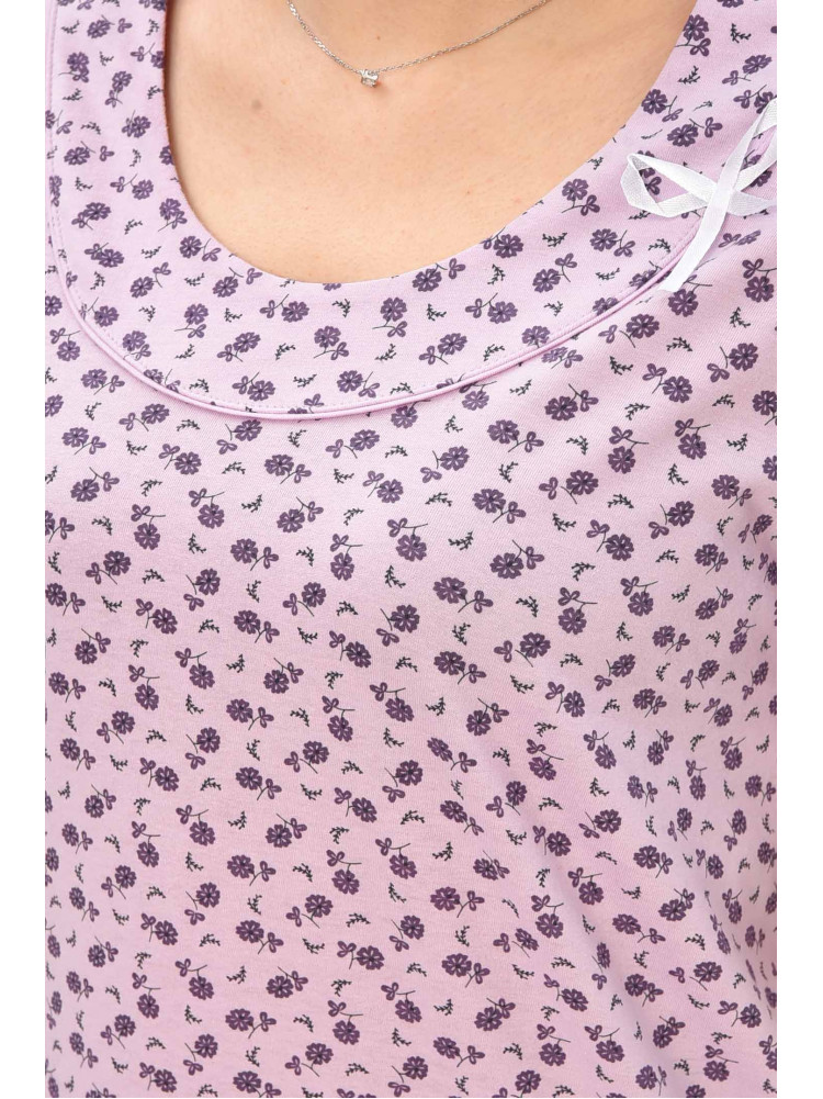 Ночная рубашка женская полубатальная сиреневого цвета с принтом 625 209677C