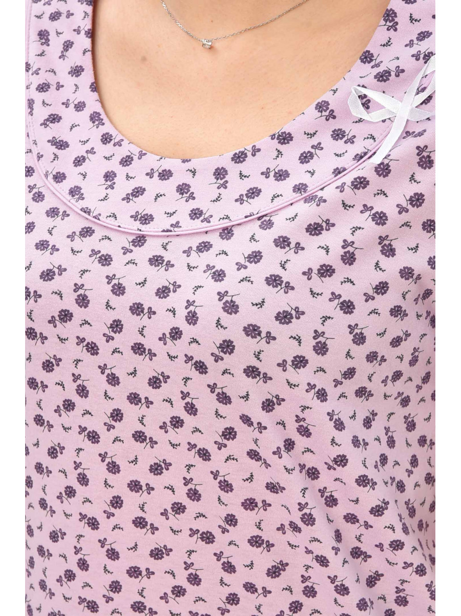 Ночная рубашка женская полубатальная сиреневого цвета с принтом 625 209677C