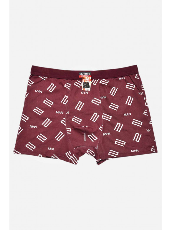 Боксери чоловічі бордового кольору з принтом 6816 209685C