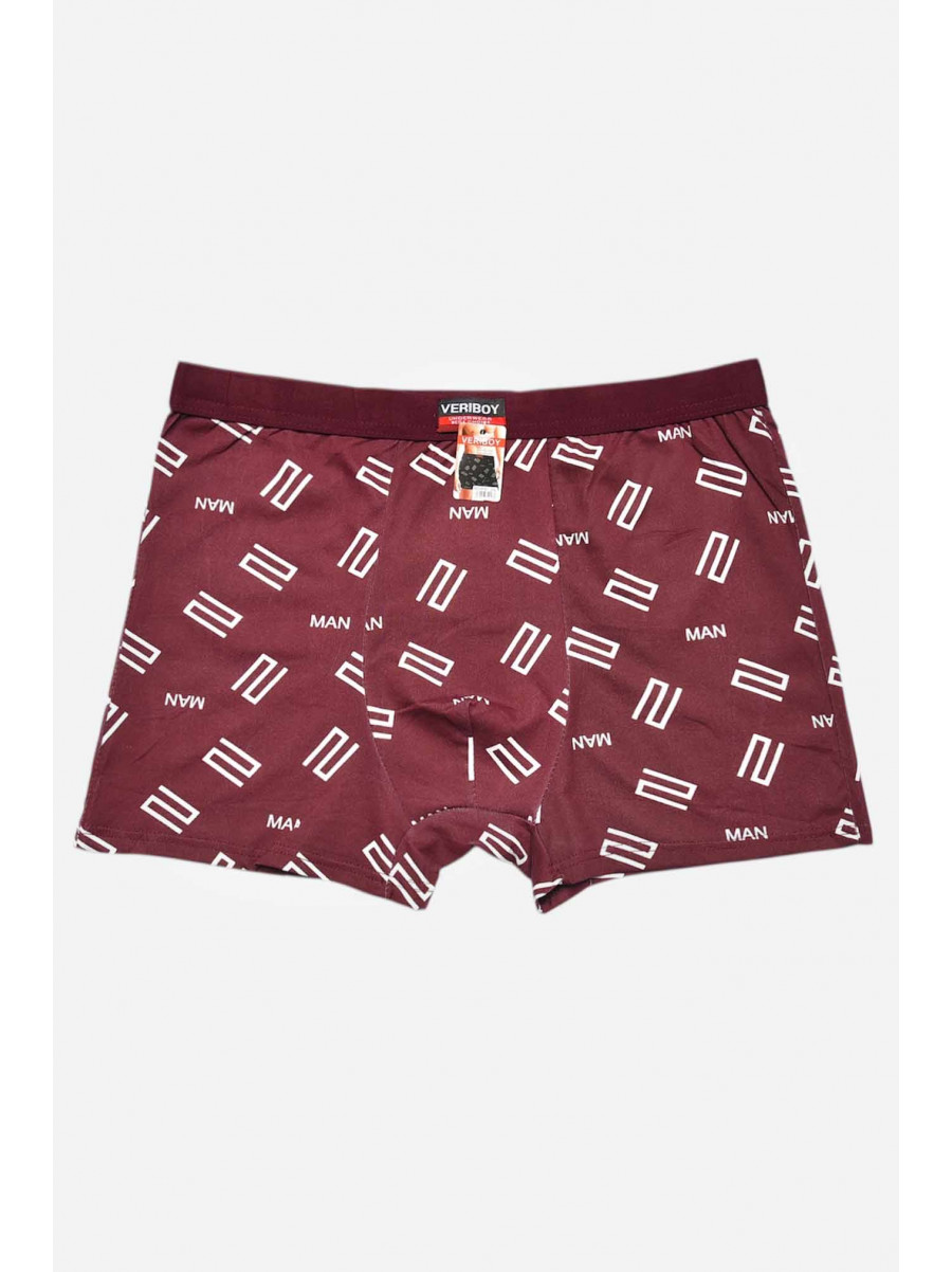 Боксери чоловічі бордового кольору з принтом 6816 209685C